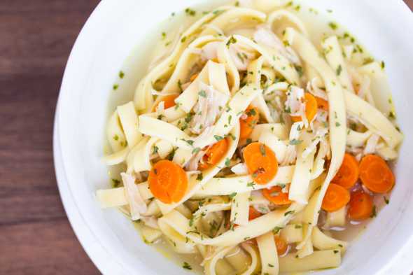 bowl of chicken noodle soup