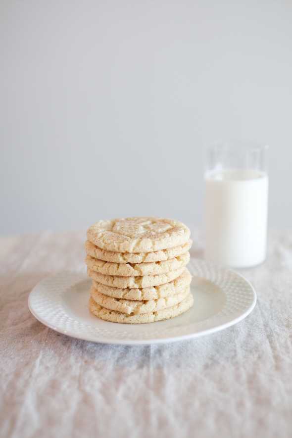 enjoying snickerdoodles with milk