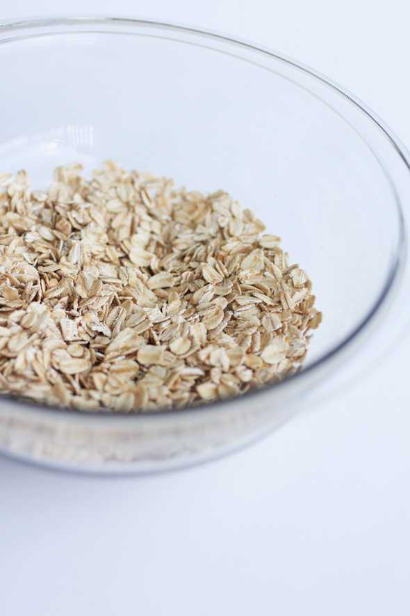 oatmeal in a glass bowl