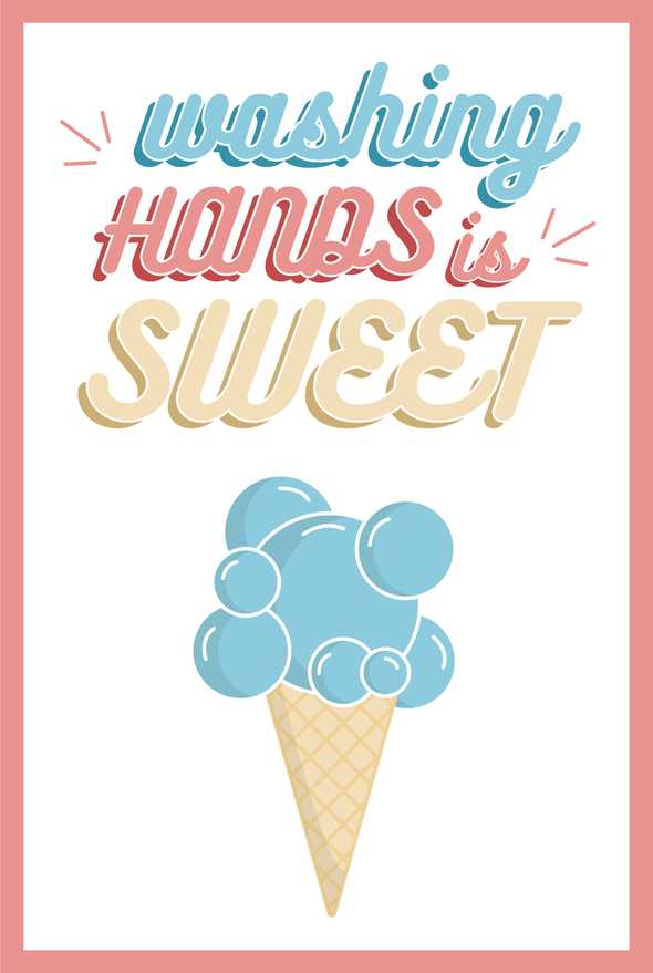 washing hands is sweet poster
