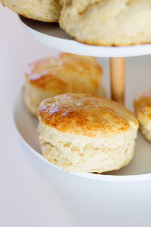 close up of a buttermilk biscuit