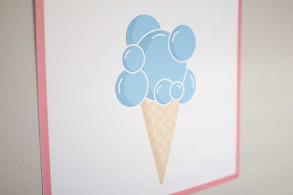 close up of ice cream cone filled with bubbles