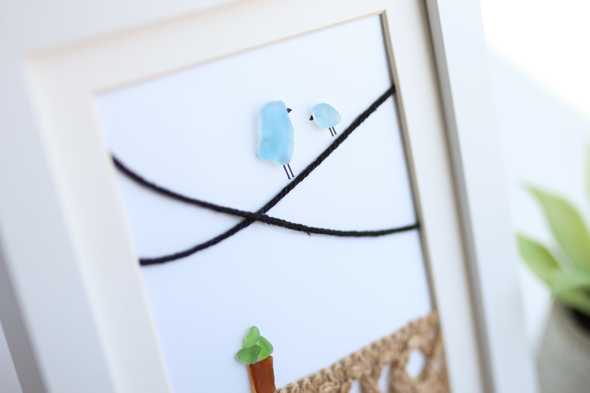 sea glass artwork close up