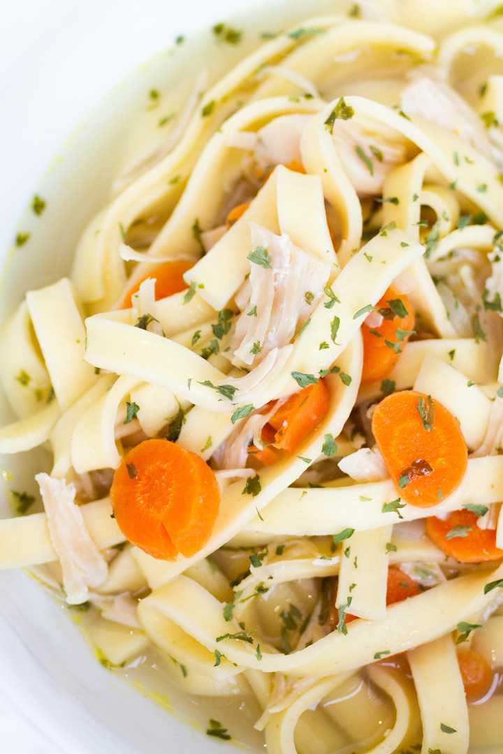 bowl of chicken noodle soup