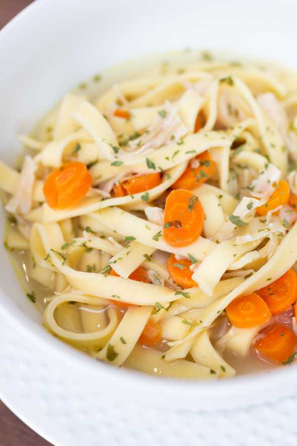 bowl of chicken noodle soup