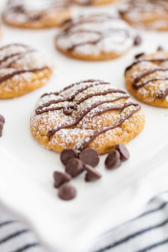 cookies and chocolate chips on a white platter